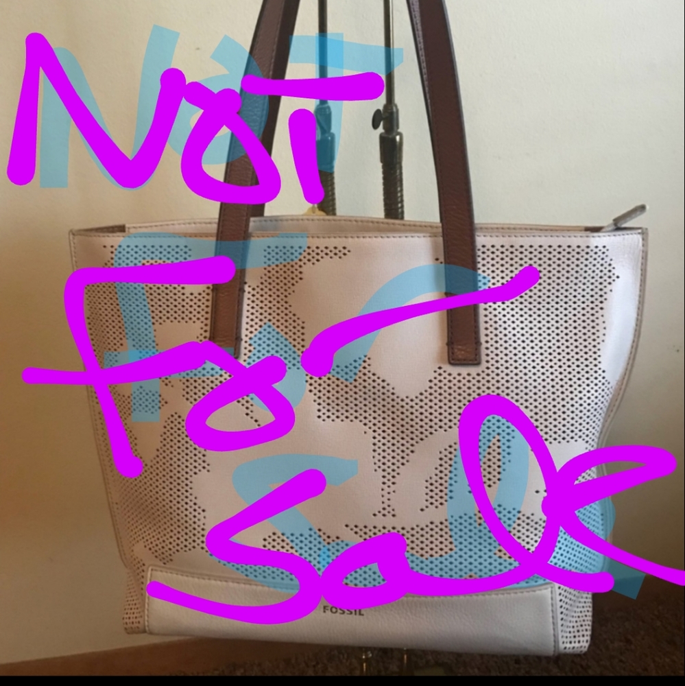 Fossil leather Madison coconut tote bag